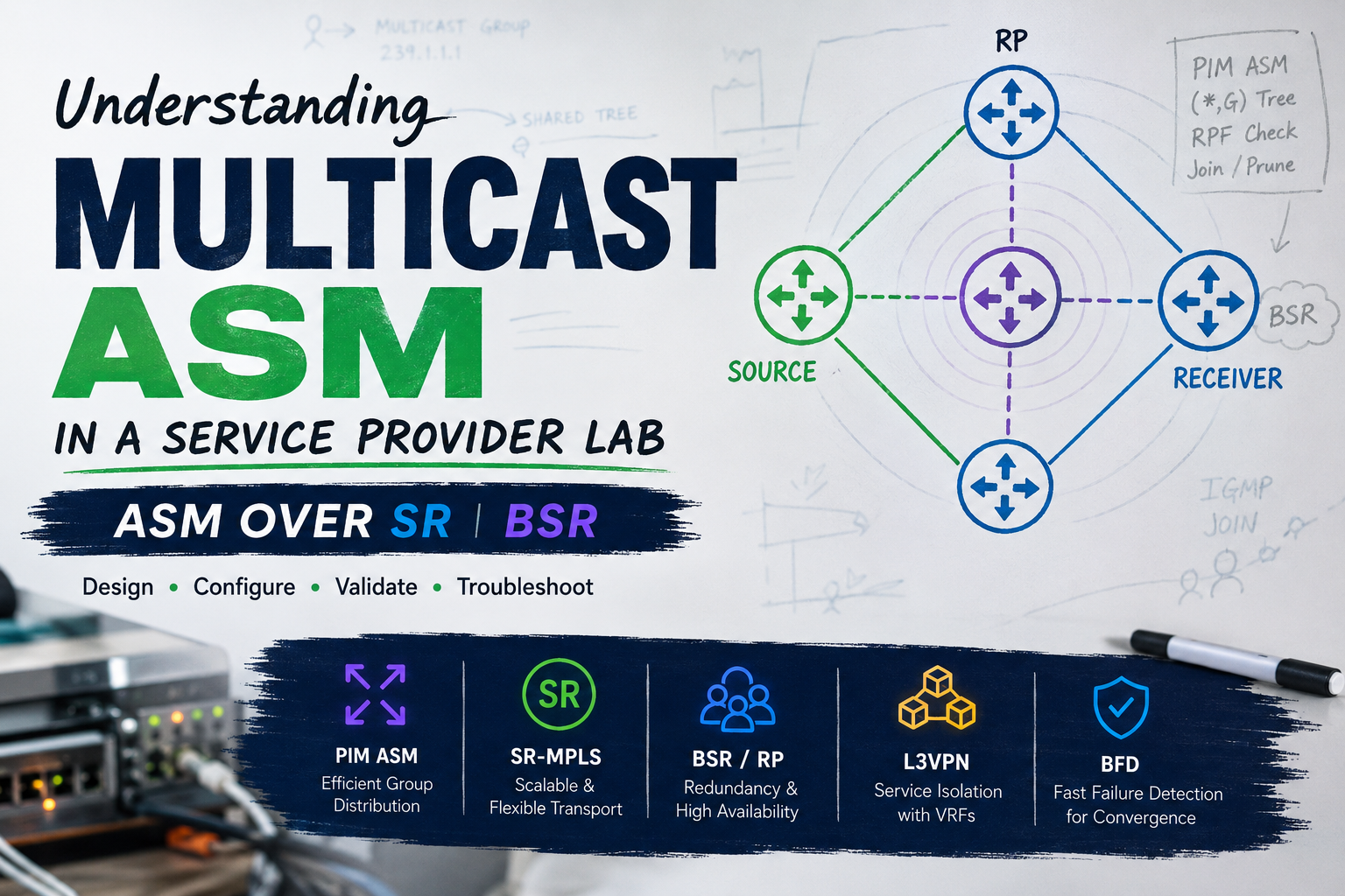 Multicast ASM over SR and BSR lab cover