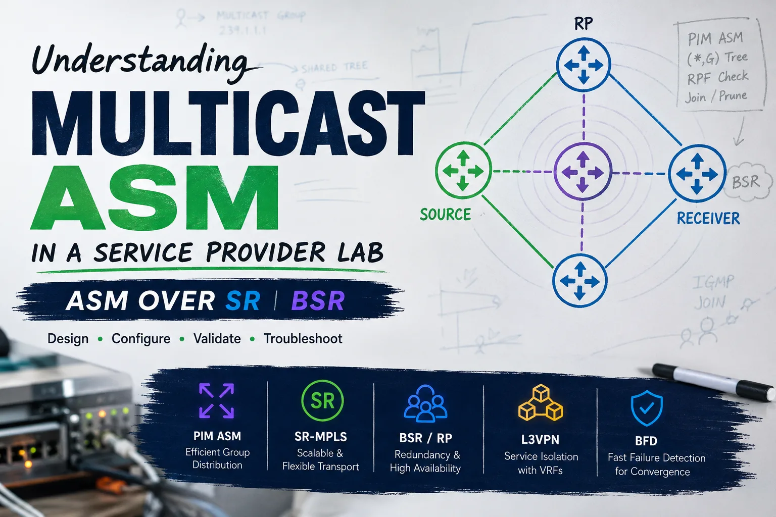 Multicast ASM over SR and BSR lab cover